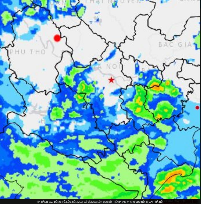 Khu vực nội thành Hà Nội sắp có mưa lớn cục bộ